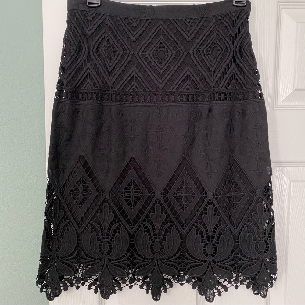 Black lace Anthropologie skirt
